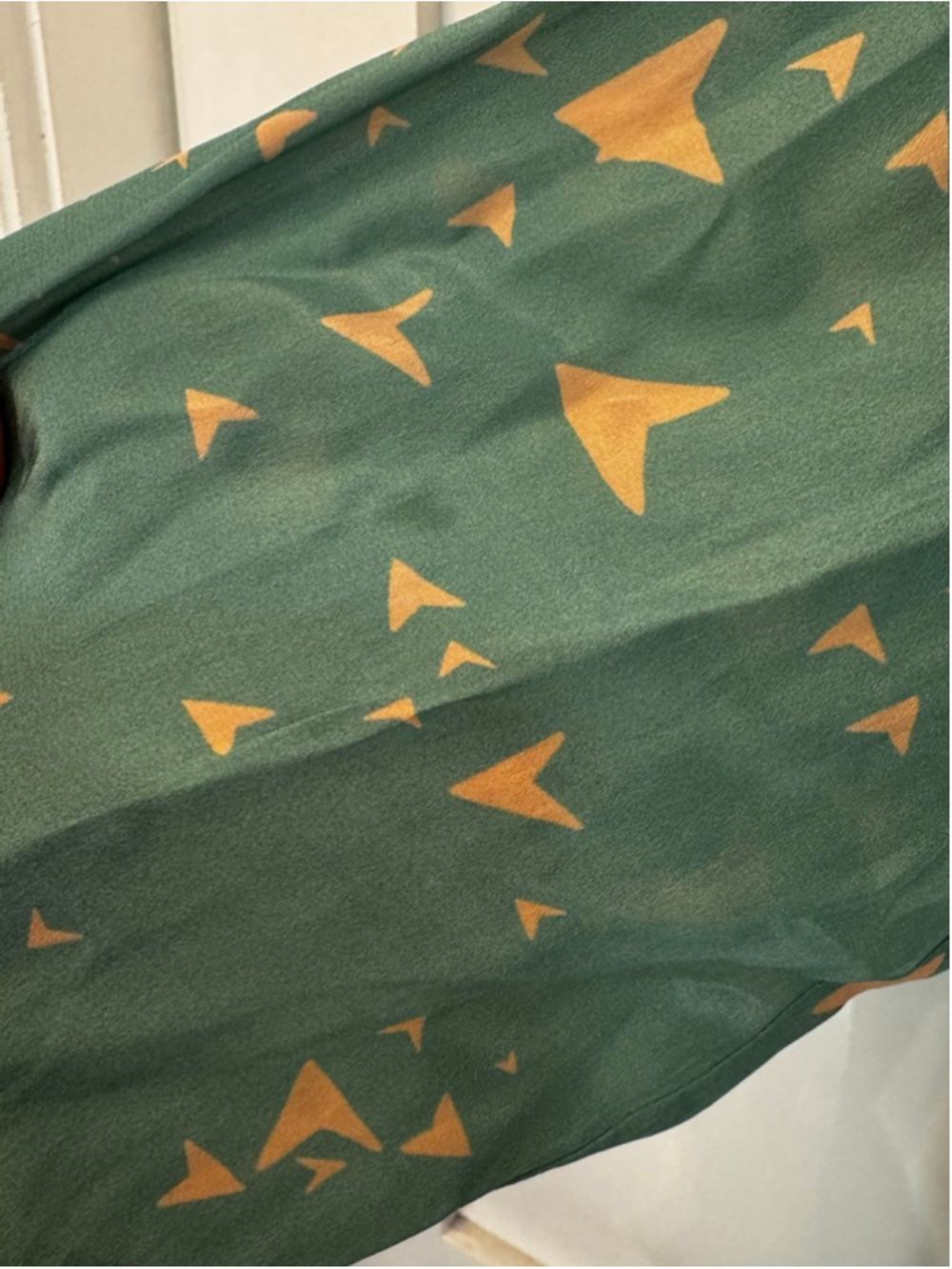 Tallulah & Hope Tiered Midi Dress Green Pink Geometric Print Long Sleeve UK 8 US - Picture 4 of 9